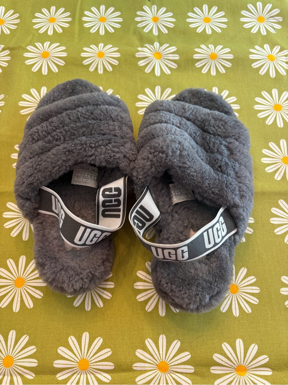 UGG Women’s Gray Slippers with Branded Strap
